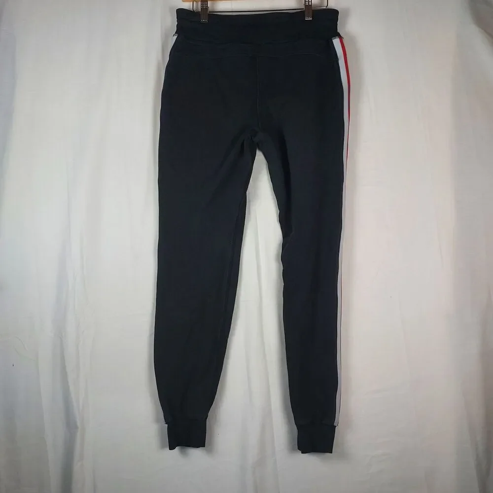 Tommy Hilfiger Joggers Men’s S Black Sweatpants Side Stripe Logo Drawstring